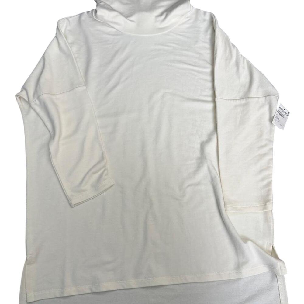 Caslon ivory turtleneck tunic top
